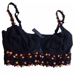 La Perla Embroidered Longline Silk Blend Bra